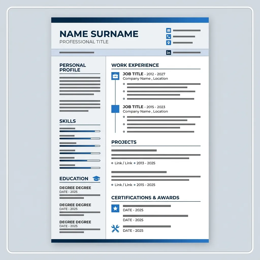 Clean ATS-friendly CV layout example