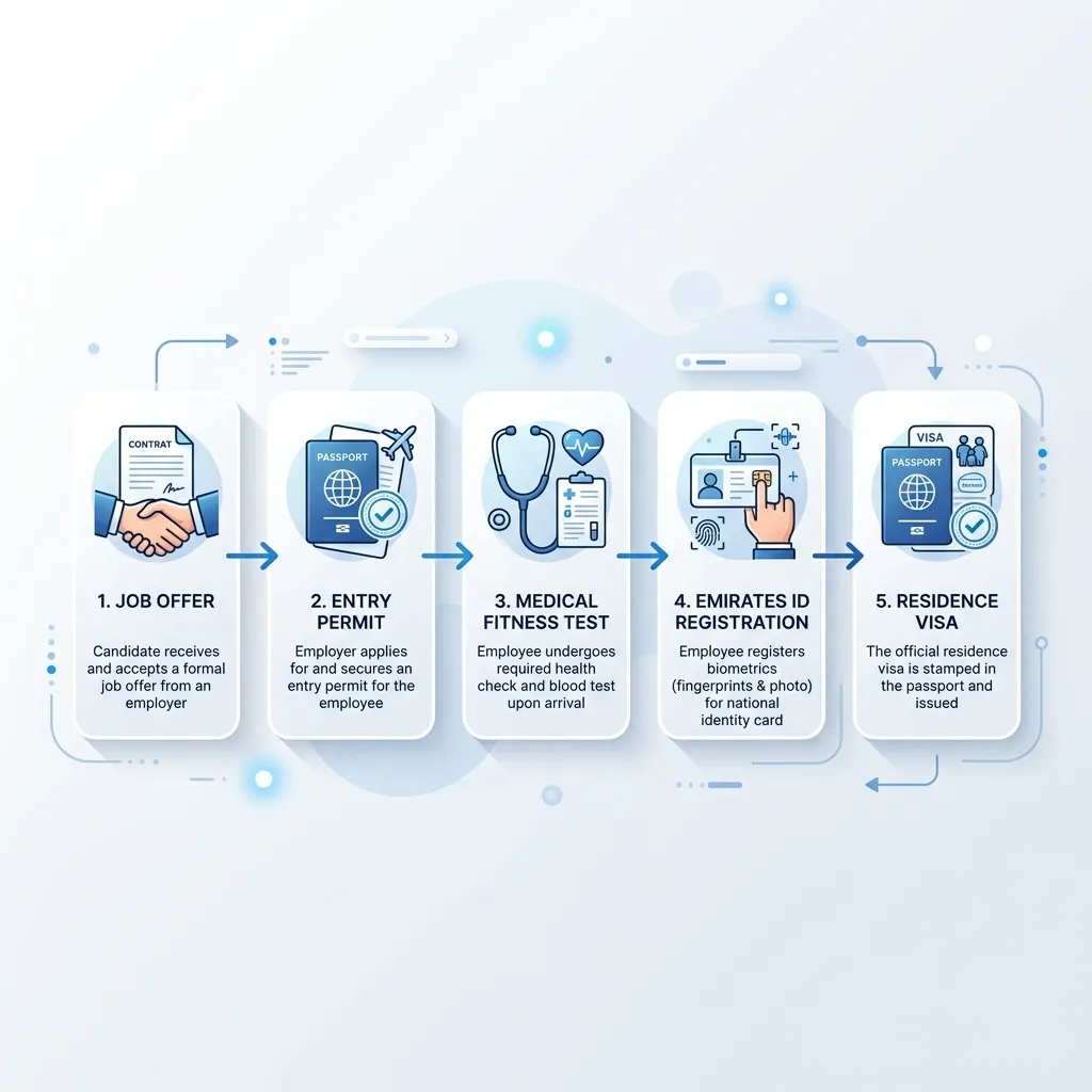 5-step employment visa process flowchart